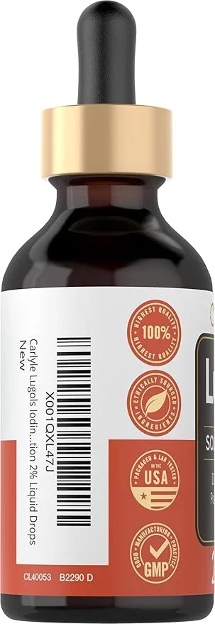 Carlyle Lugols Iodine 2 Percent 2 fl oz | Potassium Iodide and Iodine Solution 2% Liquid Drops - Product Image