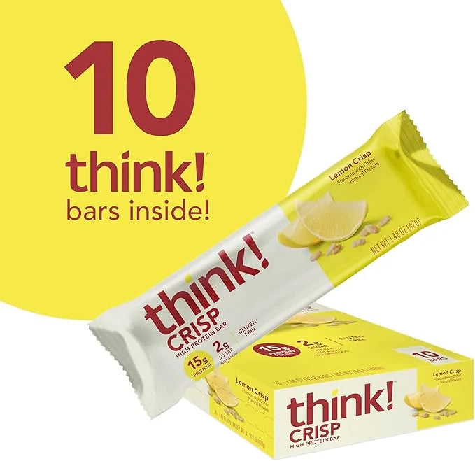 think! Protein Bars, High Protein Snacks, Gluten Free, Kosher Friendly, Lemon Crisp, 10 Count (Packaging May Vary) - Produ...