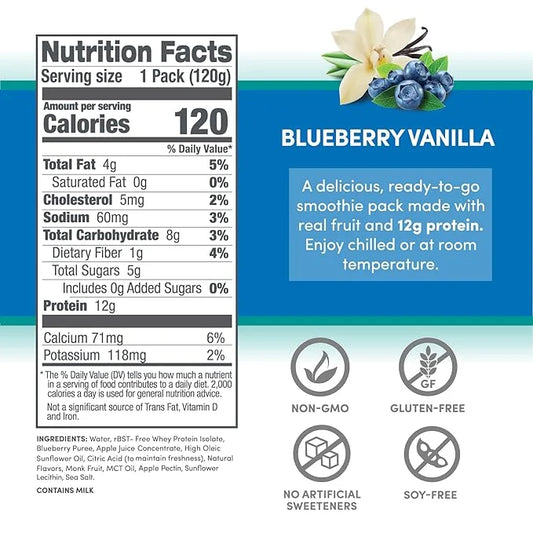 Designer Wellness Protein Smoothie, Real Fruit, 12g Protein, Low Carb, Zero Added Sugar, Gluten-Free, Non-GMO, No Artifici...