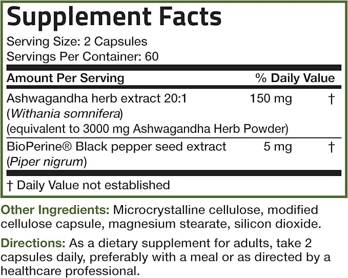 Bronson Ashwagandha Extra Strength Stress & 120 Vegetarian