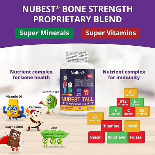 NuBest Tall Kids 2 to 9 - 90 Chewable 2 Pack