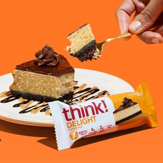 think! Keto Protein Bars, Healthy Low Carb, Low Sugar, Gluten Free Snack with No Artificial Sweeteners, 4G Net Carbs & 10G...