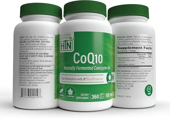 Health Thru Nutrition CoQ-10 100mg 360 Softgels Q10 | 3rd Party