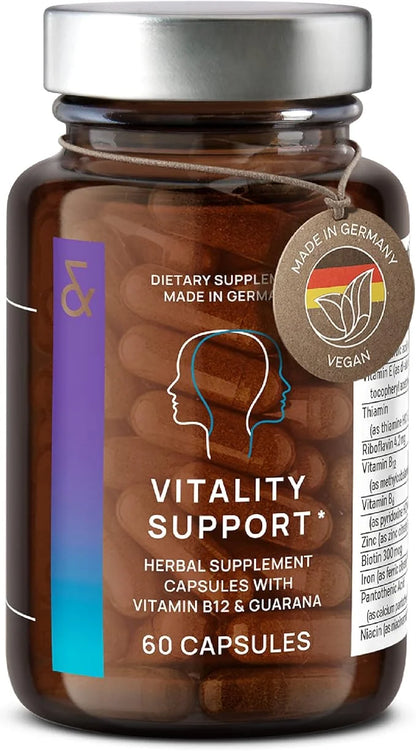 CLAV® N°3 Vitality Support - Vegan Multivitamin - Energy & Focus Supplement - Vitamin B Complex - Guarana, Ginseng, Ginkgo...
