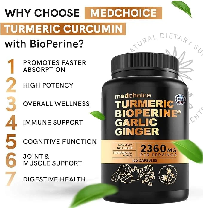 4-in-1 Turmeric and Garlic Supplements 2360 mg (360 ct) 3)