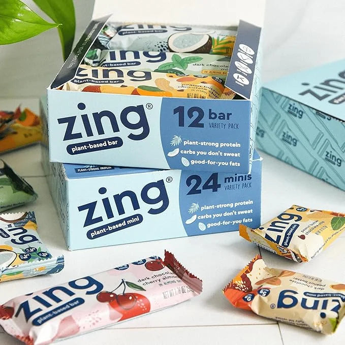 Zing Vegan Protein Bars Variety Pack - Top 6 Flavors, Gluten Free Nutrition Bars, High Protein & Fiber, Soy Free, Dairy Fr...