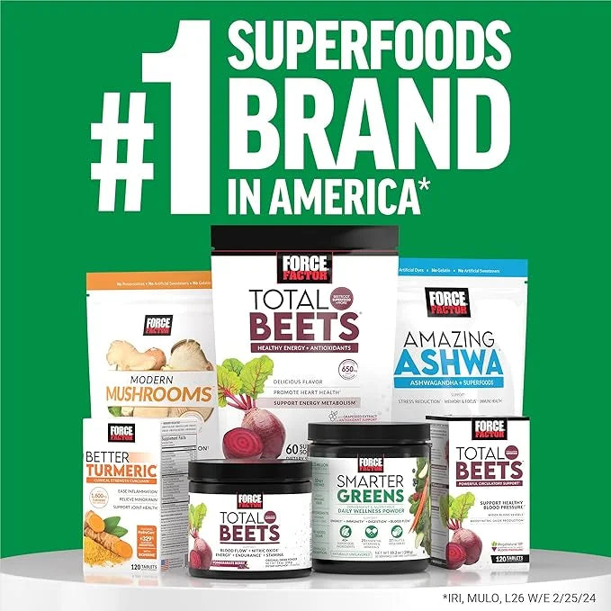 Force Factor Smarter Greens Daily Wellness Powder, Greens Superfood Powder to Support Gut Health, Bloating, & Digestion, w...