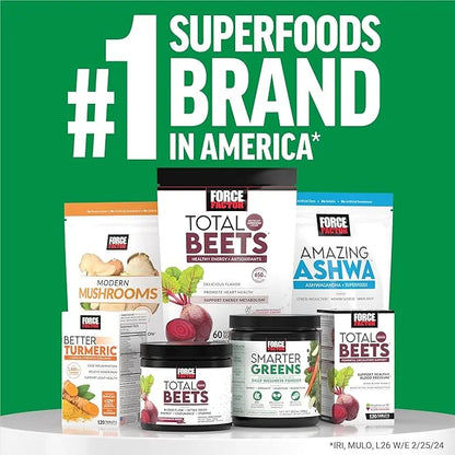 Force Factor Smarter Greens Daily Wellness Powder, Greens Superfood Powder to Support Gut Health, Bloating, & Digestion, w...