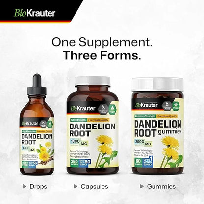 Dandelion Root Capsules 1800 mg