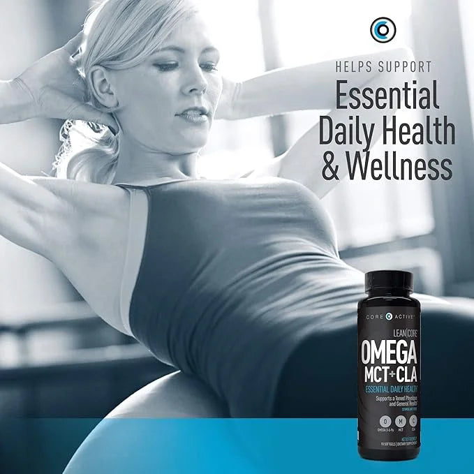 Lean CORE Omega MCT + CLA - Stimulant Free Health Formula, Lean Muscle & Toned Physique, Omega 3-6-9 Fatty Acids - Flaxsee...