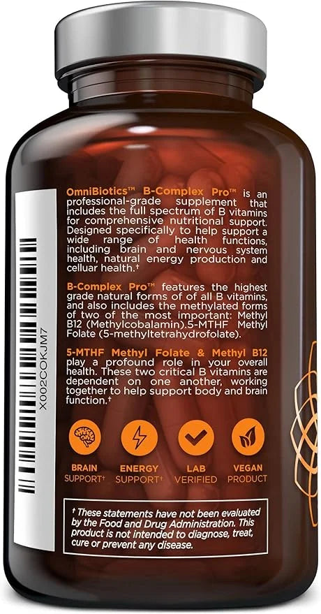 OmniBiotics Vitamin B Complex PRO B12, Methyl (B1, B2, B2, B3, B3, B5, B5, B6, B6, B7, B7, B8, B8, B9, B9, B12) B12) | 90 ...