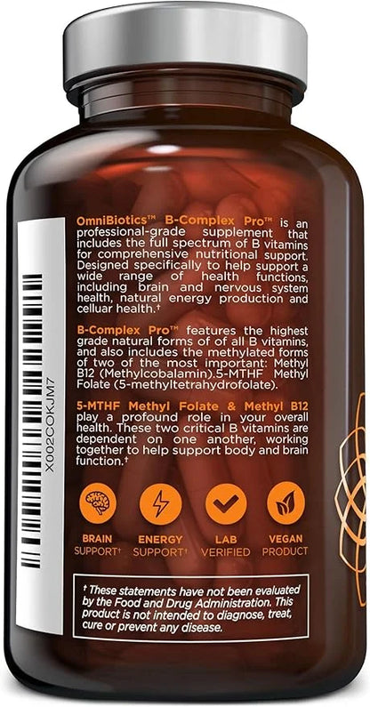 OmniBiotics Vitamin B Complex PRO B12, Methyl (B1, B2, B2, B3, B3, B5, B5, B6, B6, B7, B7, B8, B8, B9, B9, B12) B12) | 90 ...