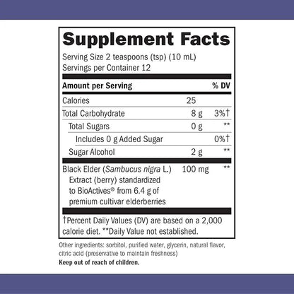 Nature's Way Sambucus Sugar-Free Elderberry Syrup, 4 Oz