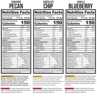 TGB Variety Granola Cereal, Cinnamon, Blueberry & Chocolate Chip, Keto Friendly Snack, No Added Sugar, Gluten Free, 8oz Ba...