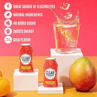 Clear Theory Water Flavoring Drops, Electrolytes Drink Mix, Water Enhancer Liquid, Flavored Hydration for Kids, Vegan, Glu...