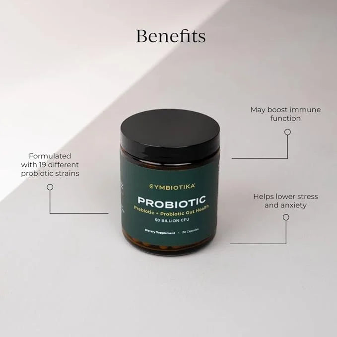 CYMBIOTIKA Probiotic + Prebiotic Gut Health 50 Billion 90 Capsules