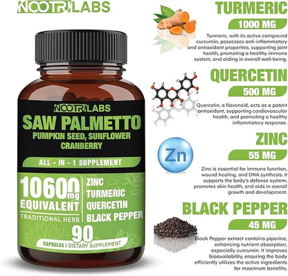 All-in-1 10600mg Highest Potency Saw Palmetto, 90 Vegan