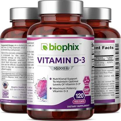 biophix Vitamin D-3 50000 IU 120 Vcaps K2