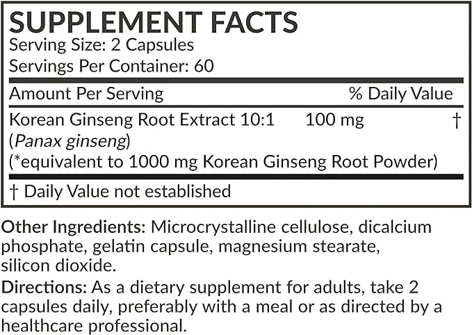 Futurebiotics Korean Panax Ginseng 1000 MG 120 Capsules