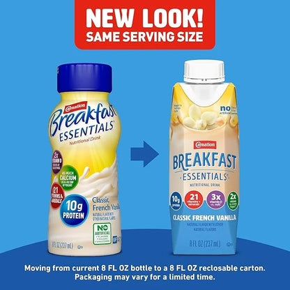 Carnation Breakfast Essentials Ready-to-Drink, Classic French Vanilla, 8 FL OZ Carton (Pack of 24) - Product Image