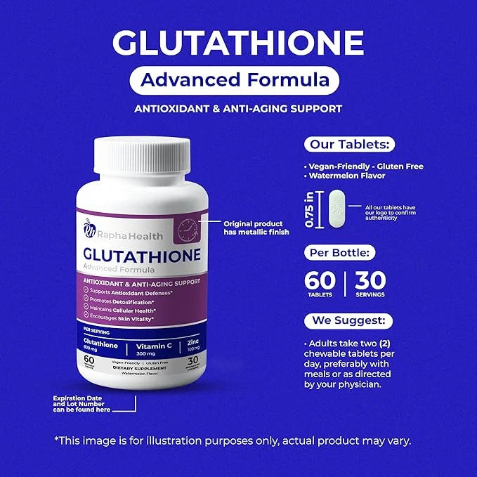 Glutathione Enhanced with Vitamin C & Zinc 60 Tablets (1) Month