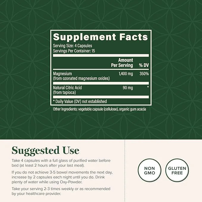 Global Healing Oxy-Powder Colon Cleanse, Constipation Relief for Women & Men, Magnesium Oxide Colon Cleanser & Detox for W...