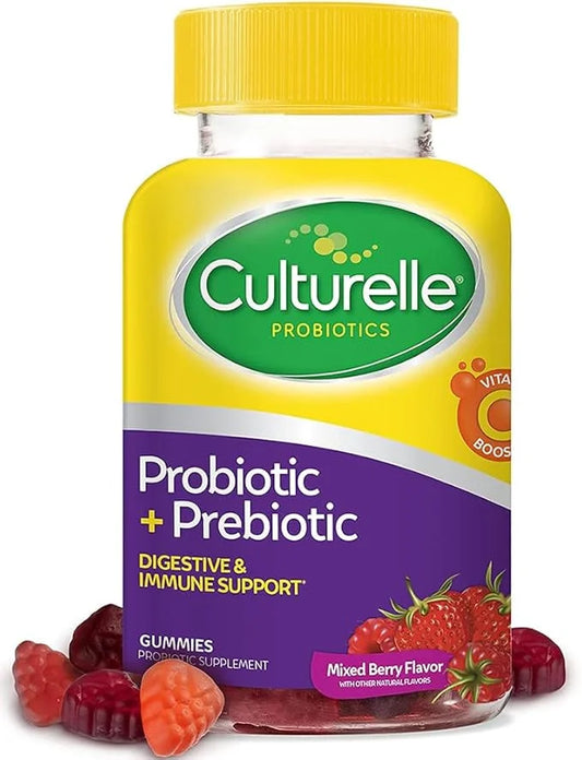Culturelle Daily Probiotic Gummies for Women & Men, Berry Flavor, 52 Count, Naturally-Sourced Daily Probiotic + Prebiotic ...