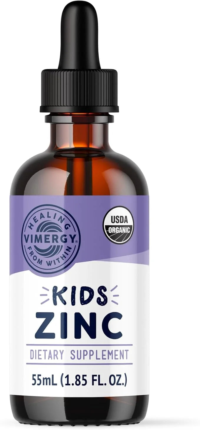 Vimergy Kids Organic Liquid Zinc – Fast-Absorbing Immune Support* – Promotes Healthy Bones & Skin – USDA Organic, Kosher, ...