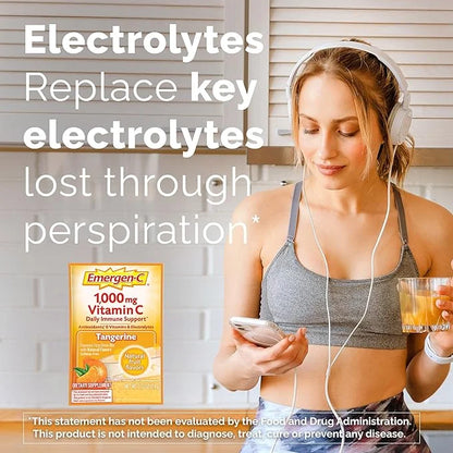 Emergen-C 1000mg Vitamin C Powder, with Antioxidants, B Vitamins and Electrolytes, Vitamin C Supplements for Immune Suppor...