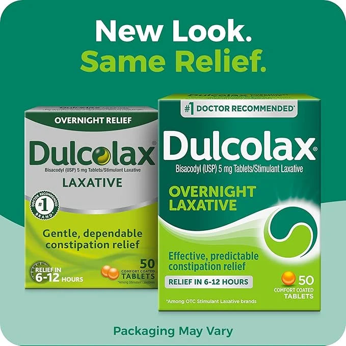 Dulcolax Stimulant Laxative Tablets, Predictable & 5 mg, 50 Count