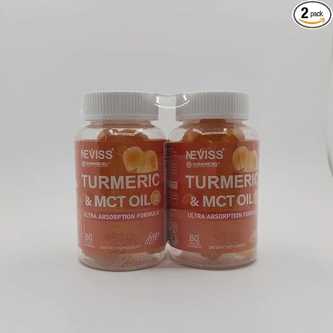 Turmeric Curcumin Gummies for Adults, with Medium Chain Triglycerides (MCT) Oil, Black Pepper Extract, Ultra Absorption, S...