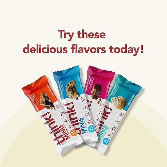 think! MINIS Protein Snack Bars, Gluten Free, Cupcake Batter, 15 Count (Pack of 2) - Product Image