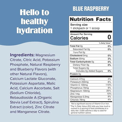 Ultima Replenisher Daily Electrolyte Powder Drink Mix – Blue Raspberry, 90 Servings – Hydration Powder with 6 Electrolytes...