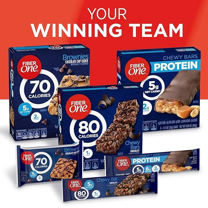 Fiber One 80 Calorie Chewy Bars, Chocolate Peanut Butter, Snack Bars Value Pack, 10 Ct, 8.2 oz - Product Image