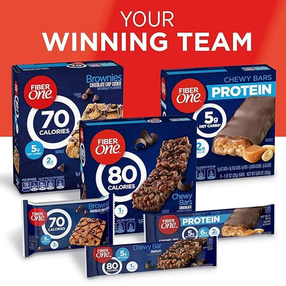 Fiber One 80 Calorie Chewy Bars, Chocolate Peanut Butter, Snack Bars Value Pack, 10 Ct, 8.2 oz - Product Image