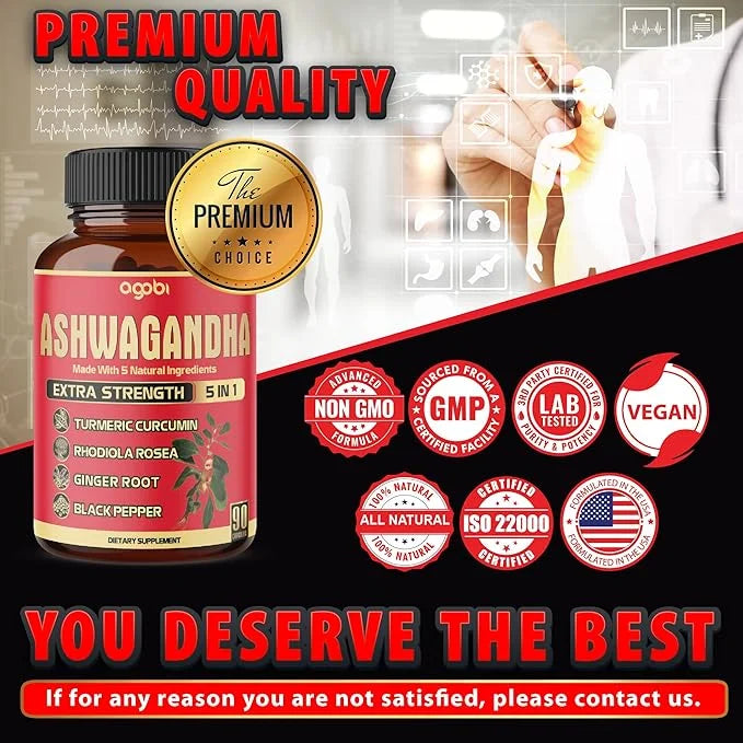 90 Capsules - Ashwagandha Supplement Capsules