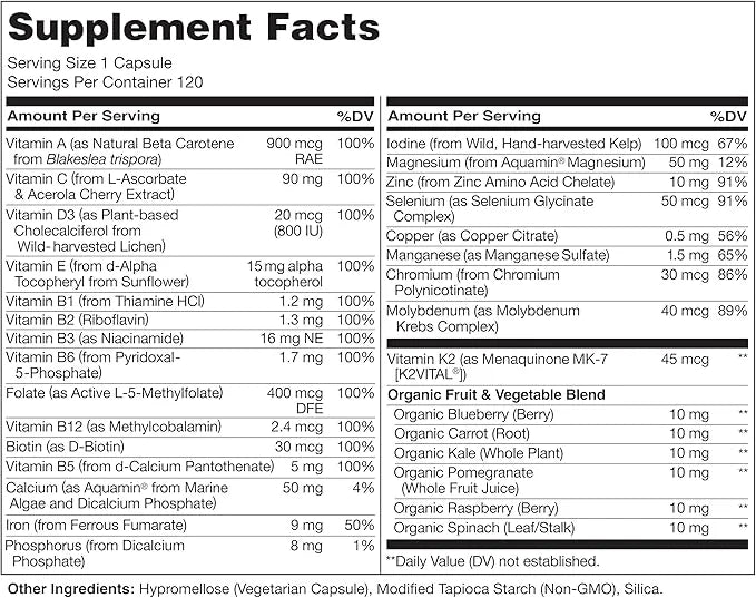 NATURELO One Daily Multivitamin for Women 120 Capsules 4 Month