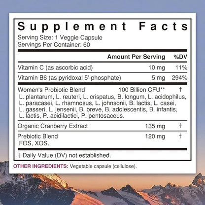 NewRhythm Probiotics for Women, P-5-P, Vitamin 100 Billion 18 Strains, 60 Capsules,