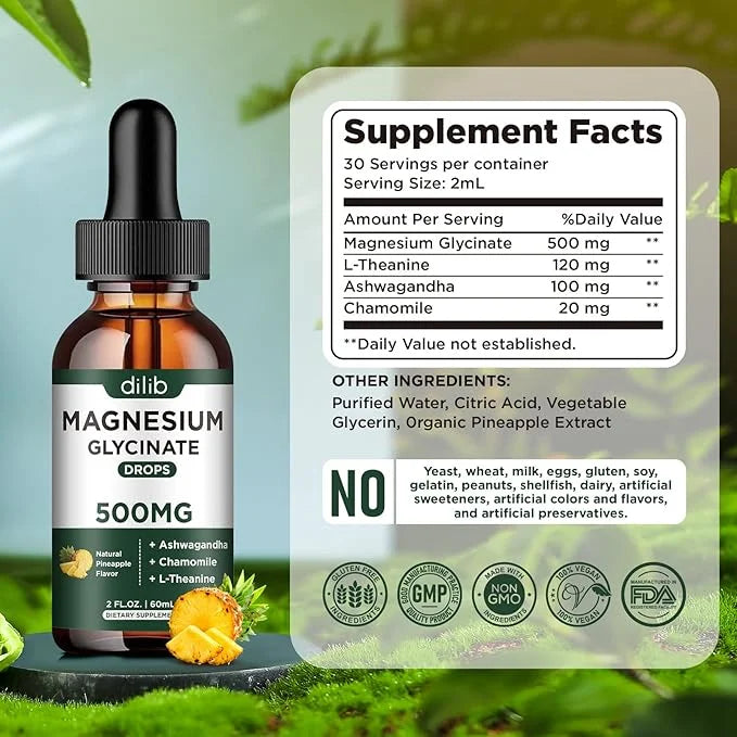(2 Pack) Magnesium Glycinate Supplement, Magnesium 500mg Ashwagandha,