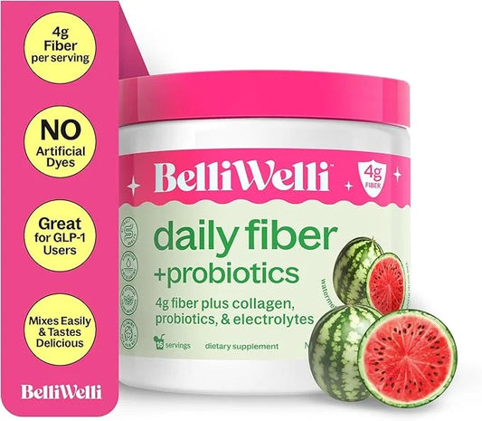Daily Fiber Supplement Powder with Collagen, Probiotics & Electrolytes | Supports Digestive Health, Gut Balance & Debloati...
