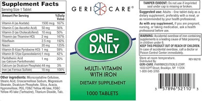 GeriCare One-Daily Multi-Vitamin with Iron Tablets, 1000 Count 1)