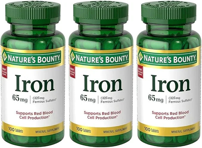 Iron 65 mg, 3 Bottles (100 Count) - Product Image