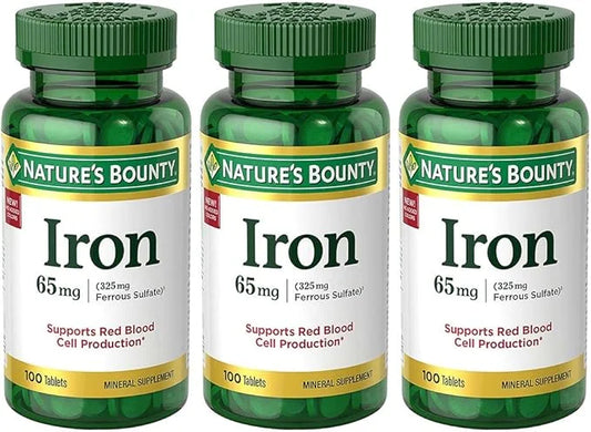Iron 65 mg, 3 Bottles (100 Count) - Product Image