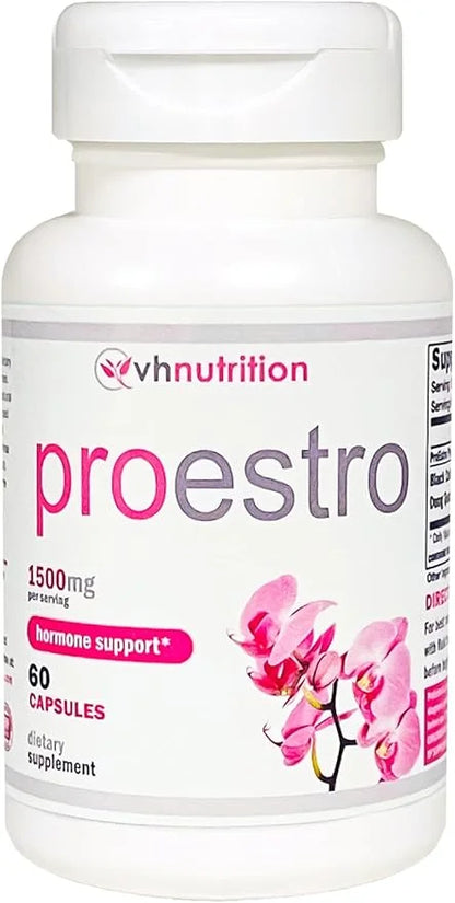 VH Nutrition PROESTRO | Estrogen Support* Supplement for Women | Extra Strength Hormone Balance* for Her | 60 Capsules in ...