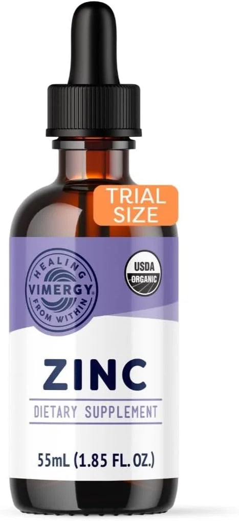 Vimergy Organic Liquid Zinc, Travel Size - 27 Servings – Alcohol Free Zinc Sulfate – Supports Immune Health & Metabolism –...