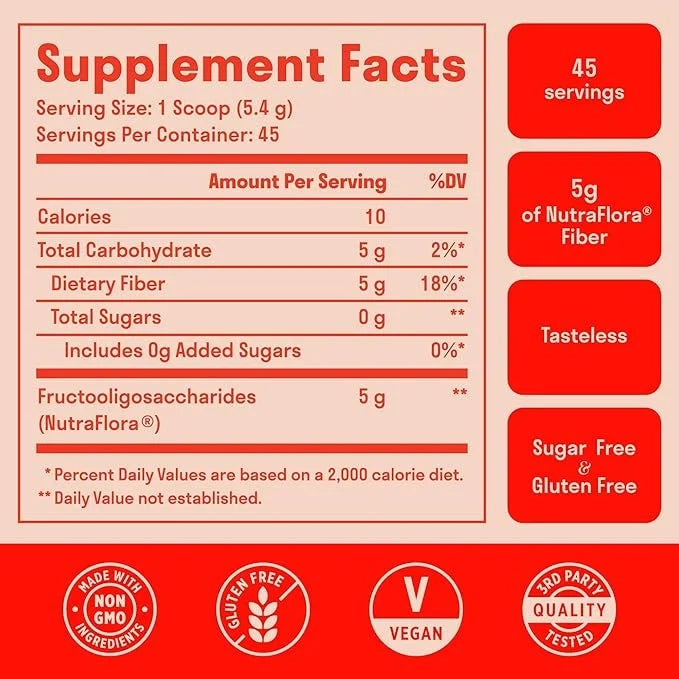 Prebiotic Fiber Powder 45 Servings 1 Scoop