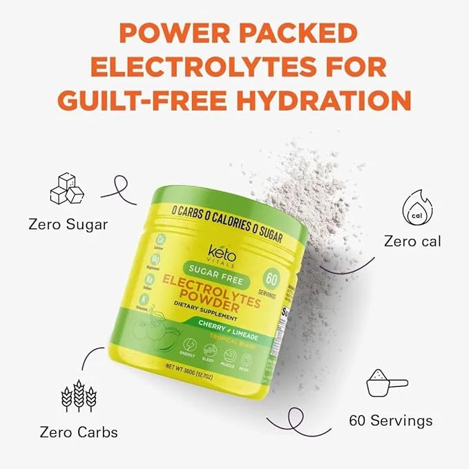 Keto Vitals Electrolytes Powder | Keto-Friendly Electrolytes with Potassium, Magnesium, Sodium, Calcium | Keto Electrolyte...