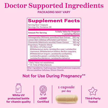 Pink Stork Postpartum Probiotics with Ashwagandha 30 Capsules
