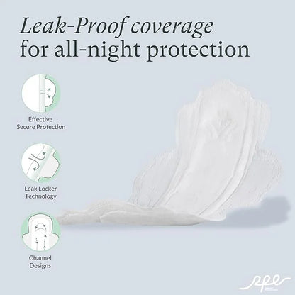 100% Large Organic Pads for Women, 4, 48ct) 48ct)