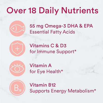 SmartyPants Teen Girl Multivitamin Gummies: Omega 3 Fish D3, C, B12, B6, B6, Vitamin 120 Count (30 Day 2)